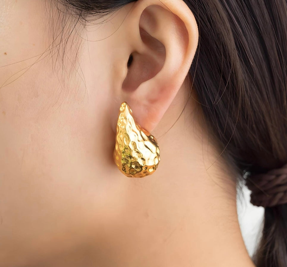 ORECCHINI "TEARDROPS" IN ACCIAIO INOSSIDABILE PLACCATO ORO 18K, INTENSITY