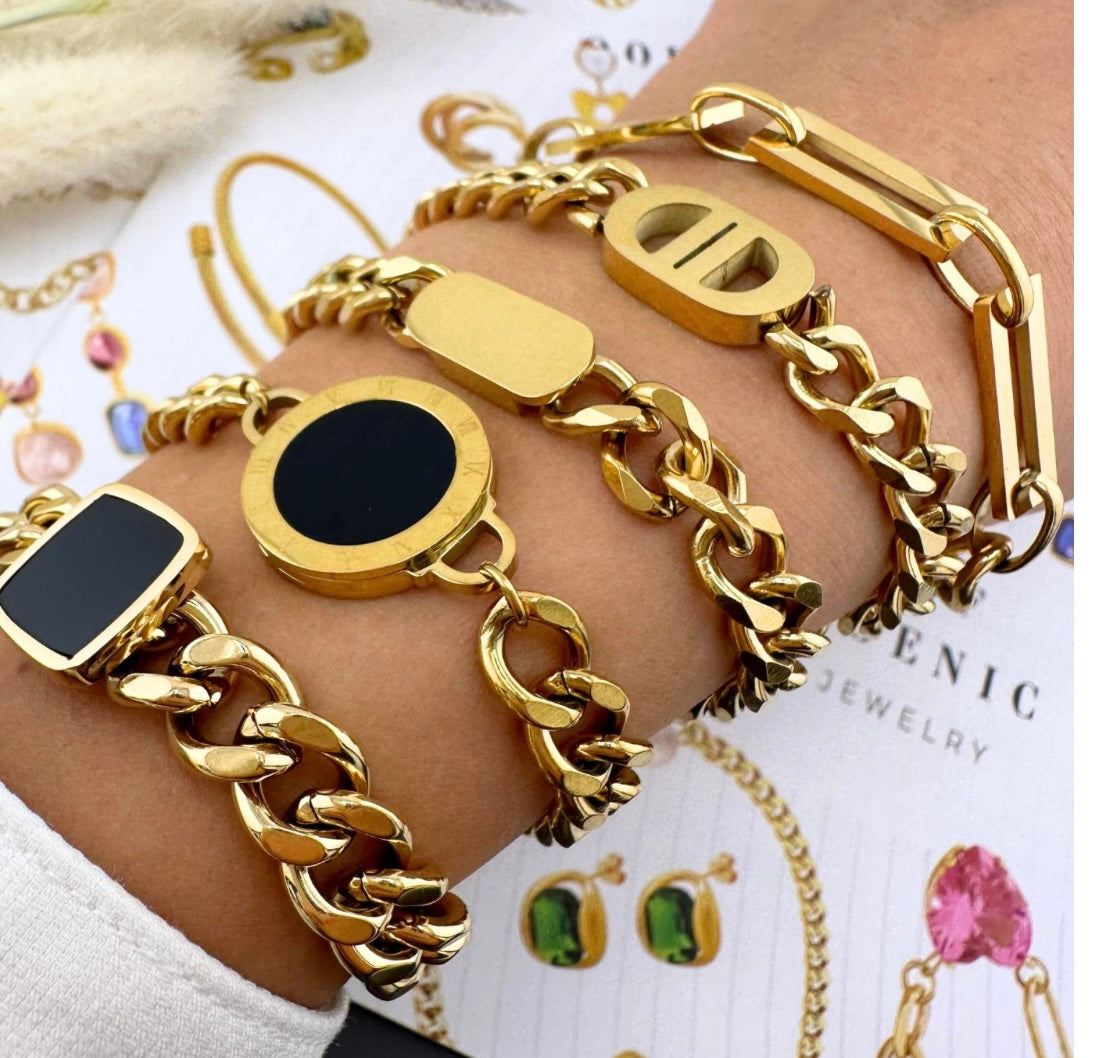 BRACCIALE IN ACCIAIO INOSSIDABILE PLACCATO ORO 18K, INTENSITY