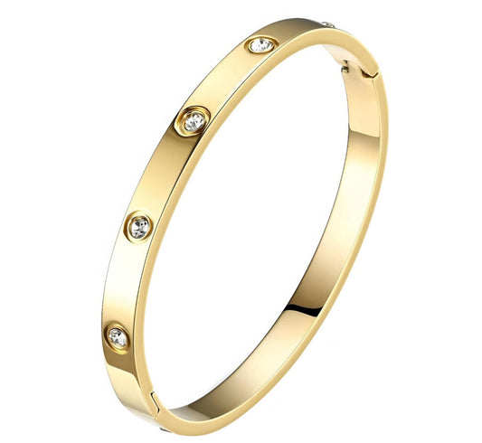 BRACCIALE IN ACCIAIO INOSSIDABILE PLACCATO ORO 18K,