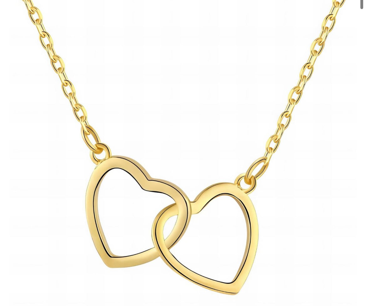 COLLANA "CUORI" IN ACCIAIO INOSSIDABILE PLACCATO ORO 18K